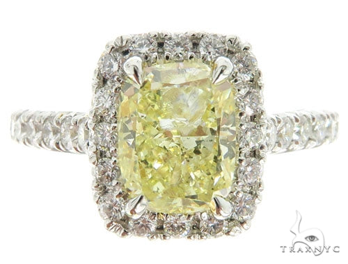 Cushion Cut Halo Diamond Engagement Ring Set 45619 - Image 5