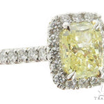 Cushion Cut Halo Diamond Engagement Ring Set 45619 - Image 6