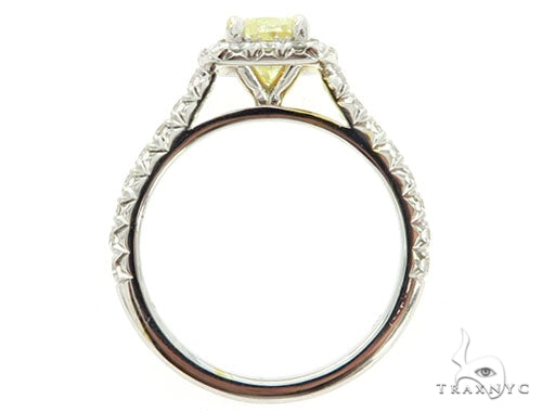 Cushion Cut Halo Diamond Engagement Ring Set 45619 - Image 9