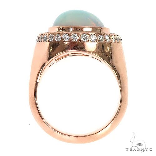 Custom 14K Gold Opal Diamond Ring 67292 - Image 5