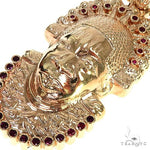 Custom 14K Gold Ruby African Mask Pendant 57697 - Image 3