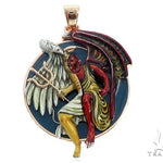 Custom 14K Yellow Gold Angel and Demon Charm Pendant 65013 - Image 1