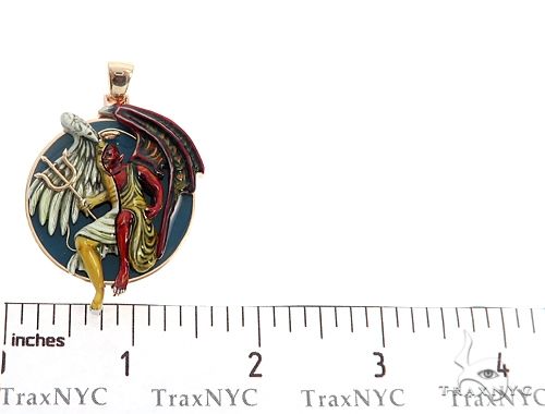 Custom 14K Yellow Gold Angel and Demon Charm Pendant 65013 - Image 6