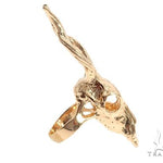 Custom 14K Yellow Gold Antelope Skull Ring 65011 - Image 4