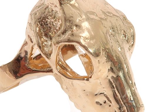 Custom 14K Yellow Gold Antelope Skull Ring 65011 - Image 6