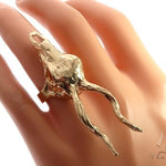 Custom 14K Yellow Gold Antelope Skull Ring 65011 - Image 7