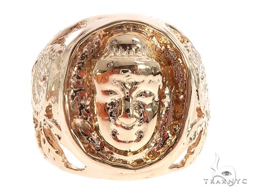 Custom 14K Yellow Gold Buddha Ring 65009 - Image 2