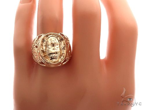 Custom 14K Yellow Gold Buddha Ring 65009 - Image 7