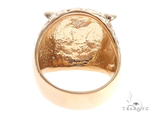 Custom 14K Yellow Gold Owl Ring 65010 - Image 5