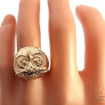 Custom 14K Yellow Gold Owl Ring 65010 - Image 8