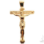 Custom 18K Yellow Gold Jesus Cross Charm Pendant 64006 - Image 1