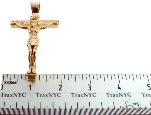 Custom 18K Yellow Gold Jesus Cross Charm Pendant 64006 - Image 10