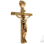 Custom 18K Yellow Gold Jesus Cross Charm Pendant 64006 - Image 2