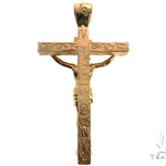 Custom 18K Yellow Gold Jesus Cross Charm Pendant 64006 - Image 3