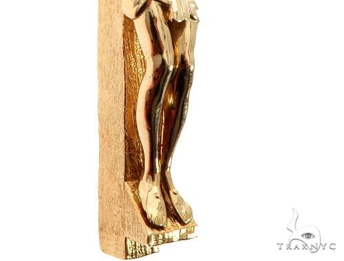 Custom 18K Yellow Gold Jesus Cross Charm Pendant 64006 - Image 7