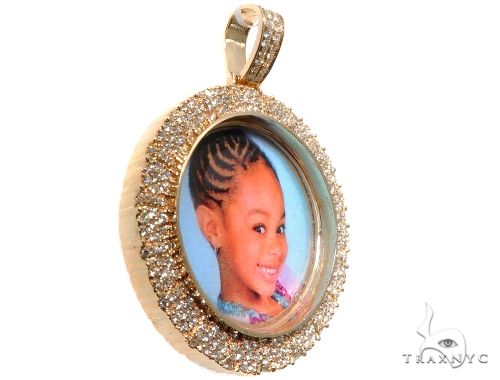 Custom Cluster Diamond Photo Pendant 1.75 inch 64527 - Image 2