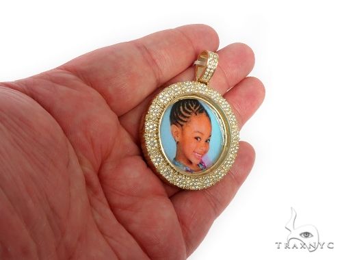 Custom Cluster Diamond Photo Pendant 1.75 inch 64527 - Image 5