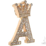 Custom Crowned Initial A Letter Diamond Pendant 64528 - Image 2