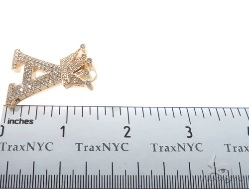 Custom Crowned Initial A Letter Diamond Pendant 64528 - Image 8