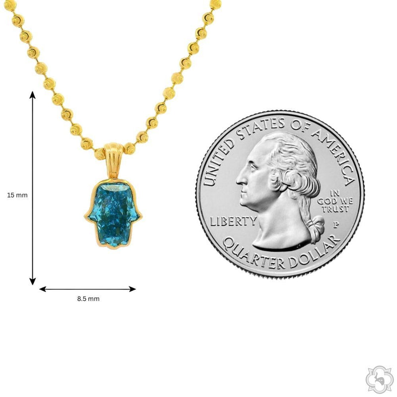 Custom Cut Diamond Hamsa Pendant 70880 - Image 7