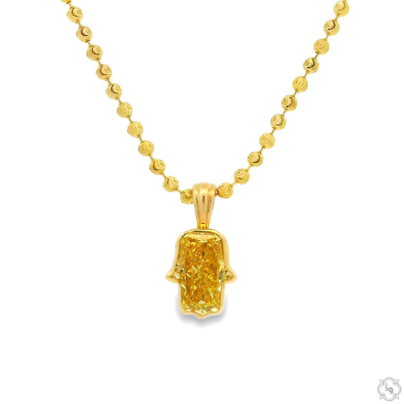 Custom Cut Diamond Hamsa Pendant 70881 - Image 1
