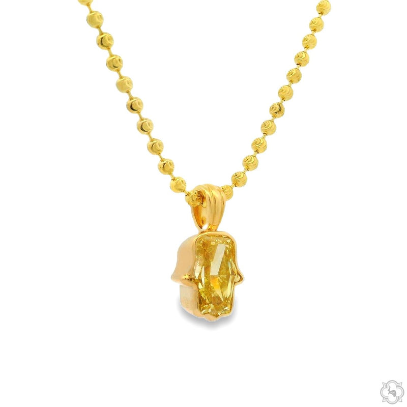 Custom Cut Diamond Hamsa Pendant 70881 - Image 2