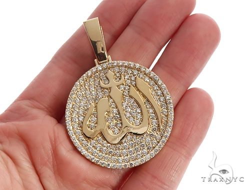 Custom Diamond Allah Islam Pendant 64529 - Image 5