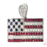 Custom Diamond American Flag Pendant 45582 - Image 1