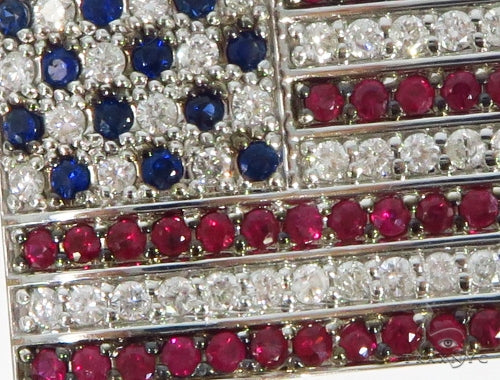 Custom Diamond American Flag Pendant 45582 - Image 3