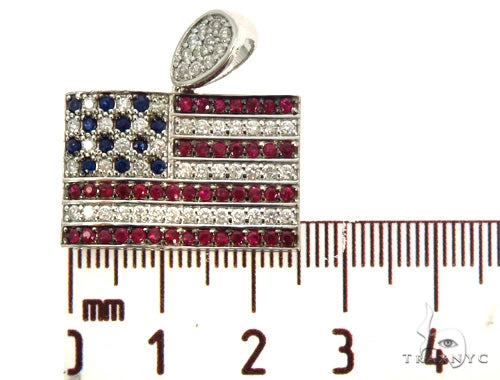 Custom Diamond American Flag Pendant 45582 - Image 5