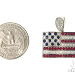 Custom Diamond American Flag Pendant 45582 - Image 7
