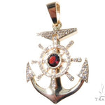 Custom Diamond Anchor Pendant 64475 - Image 2