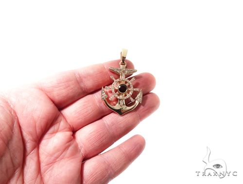 Custom Diamond Anchor Pendant 64475 - Image 5