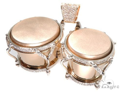 Custom Diamond Bongo Drums Pendant 64488 - Image 1