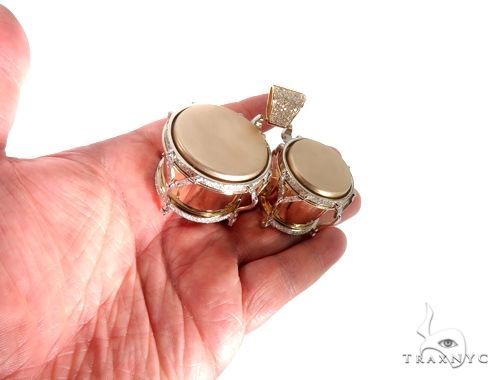 Custom Diamond Bongo Drums Pendant 64488 - Image 9