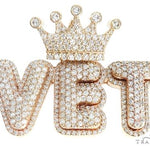 Custom Diamond Crowned Initial Letter Word Charm Pendant 64752 - Image 1