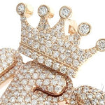 Custom Diamond Crowned Initial Letter Word Charm Pendant 64752 - Image 4