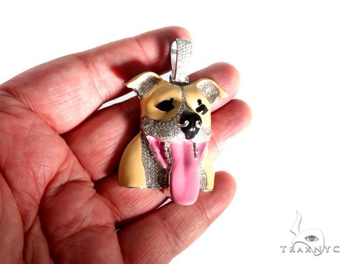 Custom Diamond Dog Pendant 64514 - Image 5