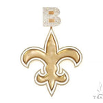 Custom Diamond Letter B Gold Saints Pendant 65228 - Image 1