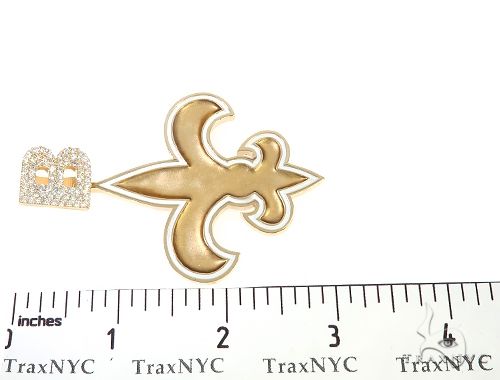 Custom Diamond Letter B Gold Saints Pendant 65228 - Image 8