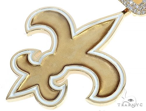 Custom Diamond Letter B Gold Saints Pendant 65228 - Image 4