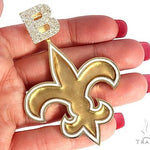 Custom Diamond Letter B Gold Saints Pendant 65228 - Image 6