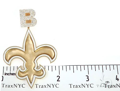 Custom Diamond Letter B Gold Saints Pendant 65228 - Image 7