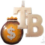 Custom Diamond Money Bag Pendant 64510 - Image 1