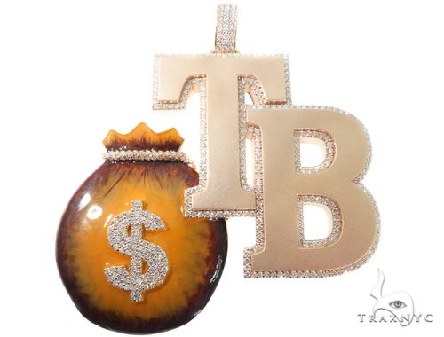 Custom Diamond Money Bag Pendant 64510 - Image 1