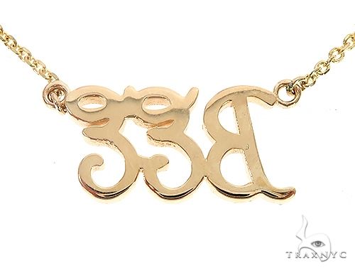Custom Diamond Name Pendant Bee Yellow Gold Small 65237 - Image 3