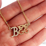 Custom Diamond Name Pendant Bee Yellow Gold Small 65237 - Image 5