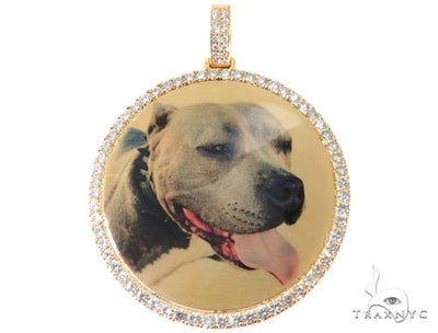14K Yellow Gold Customizable Photo Pendant 2.5 inches  64013 - Image 1