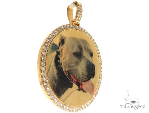 14K Yellow Gold Customizable Photo Pendant 2.5 inches  64013 - Image 2