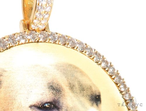 14K Yellow Gold Customizable Photo Pendant 2.5 inches  64013 - Image 4